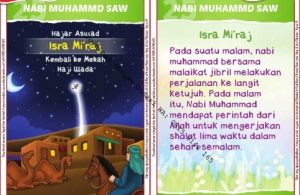 Download Kartu Kuartet Printable Kisah 25 Nabi dan Rasul, Nabi Muhammad Isra Miraj (99)