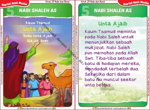 Download Kartu Kuartet Printable Kisah 25 Nabi dan Rasul, Nabi Shaleh dan Unta Ajaib (19)