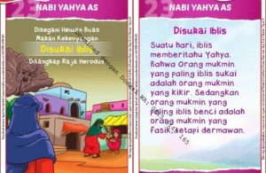 Download Kartu Kuartet Printable Kisah 25 Nabi dan Rasul, Nabi Yahya Bertemu Iblis (92)