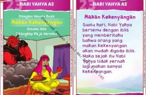 Download Kartu Kuartet Printable Kisah 25 Nabi dan Rasul, Nabi Yahya Tidak Makan Kekenyangan (91)