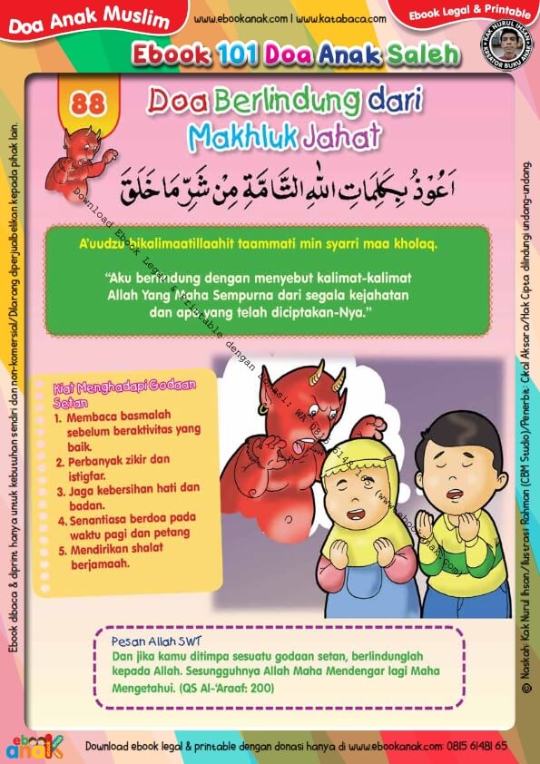 Ebook 101 Doa Anak Saleh, Doa Berlindung dari Makhluk Jahat (90)