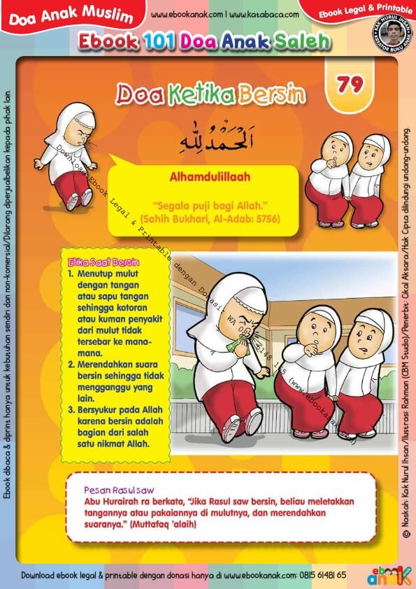 Ebook 101 Doa Anak Saleh, Doa Ketika Bersin (81)