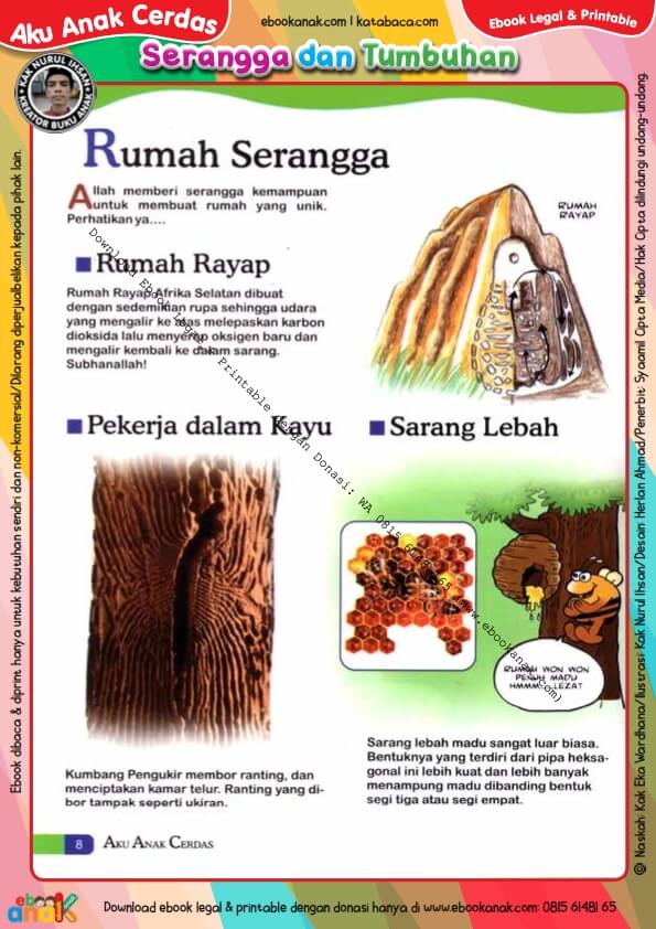 Ebook Legal dan Printable Aku Anak Cerdas Serangga dan Tumbuhan 1, Serangga Pekerja dalam Kayu (10)