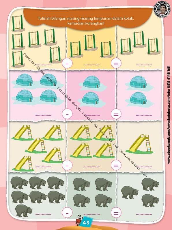 Ebook PDF 10 Menit Pintar Membaca, Menulis, dan Menghitung, Pengurangan (45)