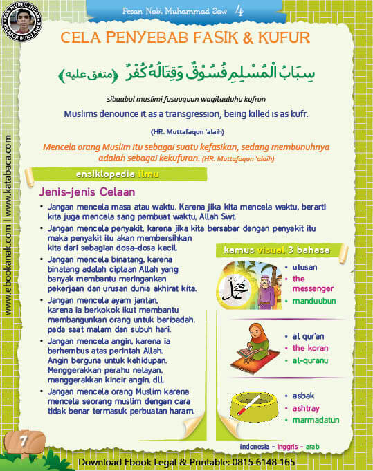Ebook PDF 77 Pesan Nabi untuk Anak Muslim, Hadis Cela Penyebab Fasik dan Kufur (14)