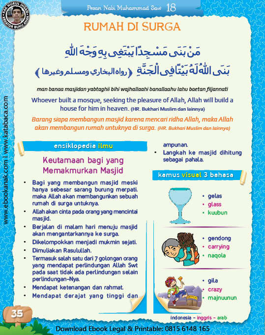 Ebook PDF 77 Pesan Nabi untuk Anak Muslim, Hadis Rumah di Surga (42)