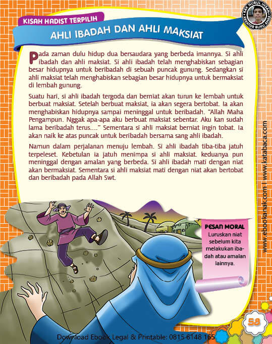 Ebook PDF 77 Pesan Nabi untuk Anak Muslim, Kisah Hadis Terpilih, Ahli Ibadah dan Ahli Maksiat (65)