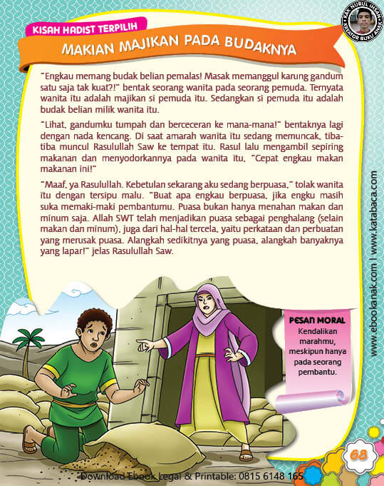 Ebook PDF 77 Pesan Nabi untuk Anak Muslim, Kisah Hadis Terpilih, Makian Majikan pada Budaknya (75)