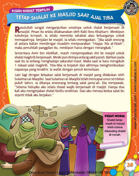 Ebook PDF 77 Pesan Nabi untuk Anak Muslim, Kisah Hadist Terpilih, Tetap Shalat Ke Masjid Saat Ajal Tiba (45)
