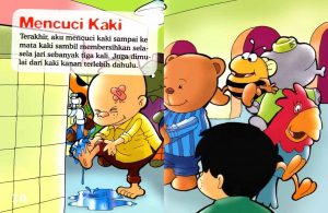 Ebook Seri Fiqih Anak, Asyiknya Aku Berwudhu, Mencuci Kaki (9)