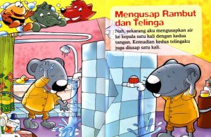 Ebook Seri Fiqih Anak, Asyiknya Aku Berwudhu, Mengusap Rambut dan Telinga (8)