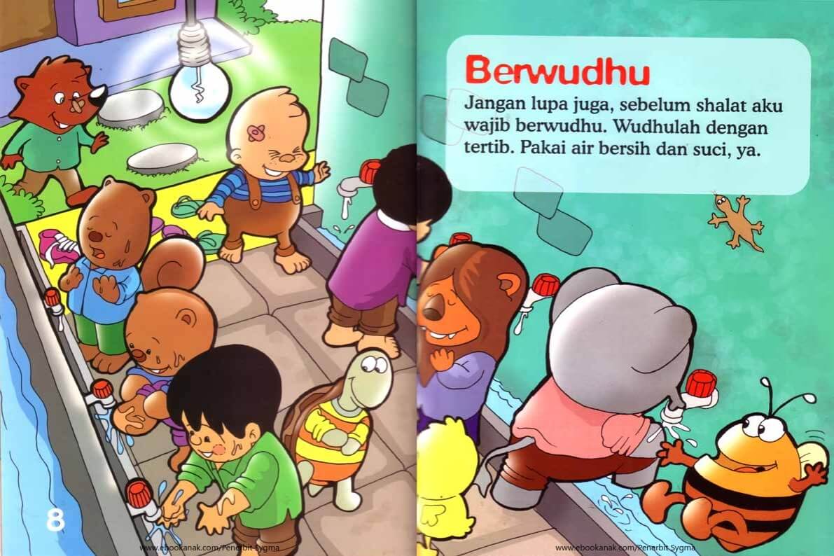 Ebook Seri Fiqih Anak, Asyiknya Aku Shalat Wajib, Berwudhu (6)