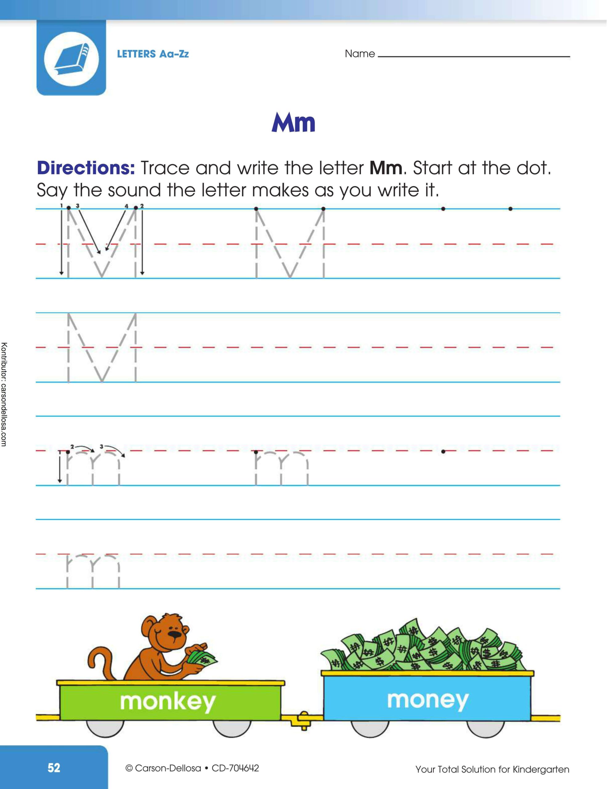 Belajar Mengenal dan Menulis Huruf "M" Besar dan "m" Kecil