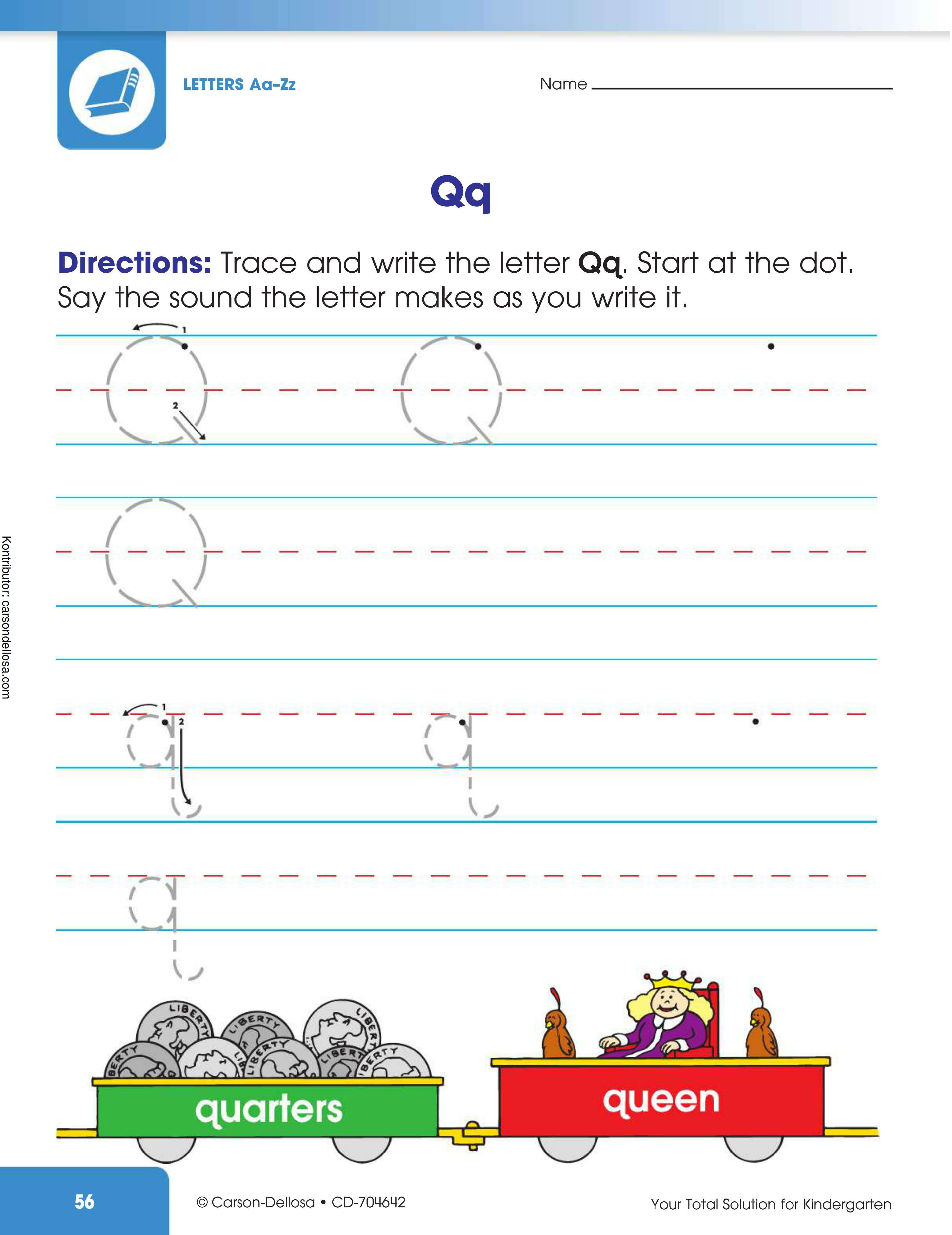 Belajar Mengenal dan Menulis Huruf "Q" Besar dan "q" Kecil