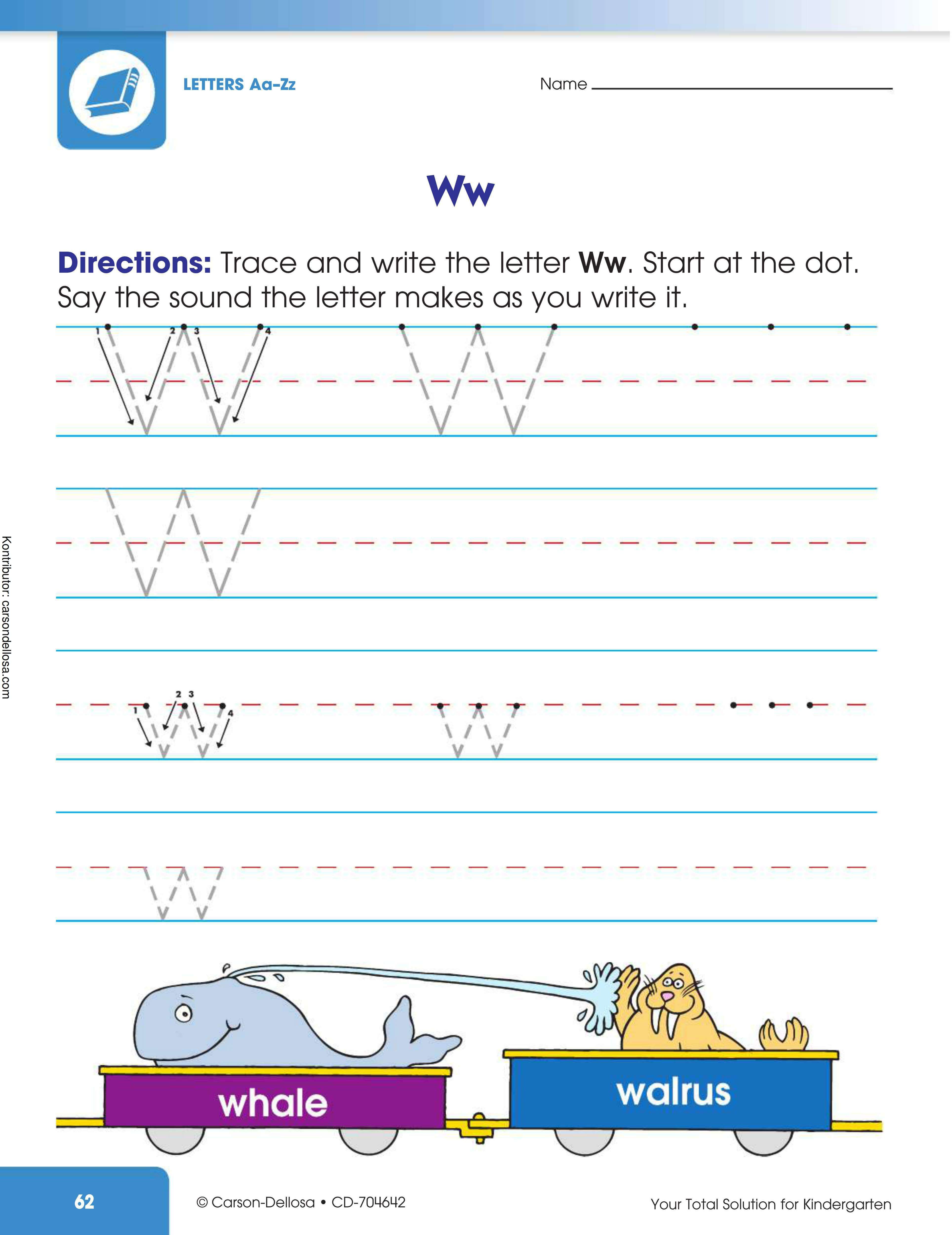 Belajar Mengenal dan Menulis Huruf "W" Besar dan "w" Kecil