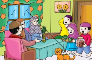 Gambar (13) Menghidangkan Kue dan Minuman untuk Tamu