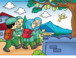 Gambar (13) Pergi ke Sekolah Bersama-sama