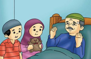 Gambar (17) Menengok Kakek yang Sedang Sakit