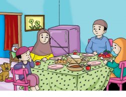 Gambar (3) Makan Bersama Keluarga di Meja Makan