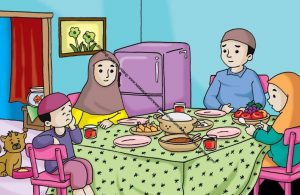 Gambar (3) Makan Bersama Keluarga di Meja Makan