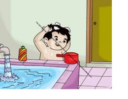 Gambar (48) Keramas dengan Sampo Saat Mandi