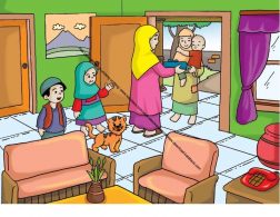 Gambar (5) Menyambut Tamu yang Datang ke Rumah dengan Hormat dan Ramah