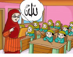 Gambar (52) Mendengarkan Penjelasan Ibu Guru saat Belajar