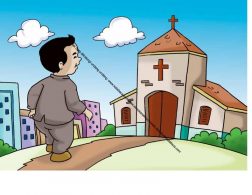 Gambar (65) Orang Kristen Pergi ke Gereja pada Hari Minggu