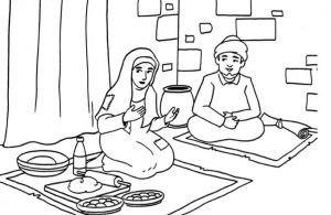 Gambar Mewarnai Asmaul Husna (9) Hadiah Langsung dari Allah