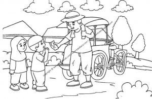 Gambar Tukang Becak Memberikan Uang kepada Anak (3)