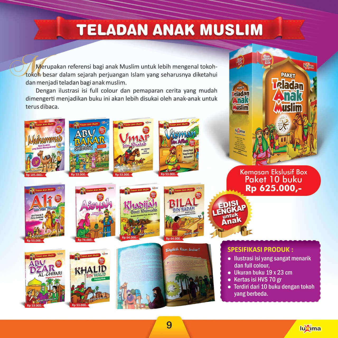 Jual 10 Buku Paket Teladan Anak Muslim