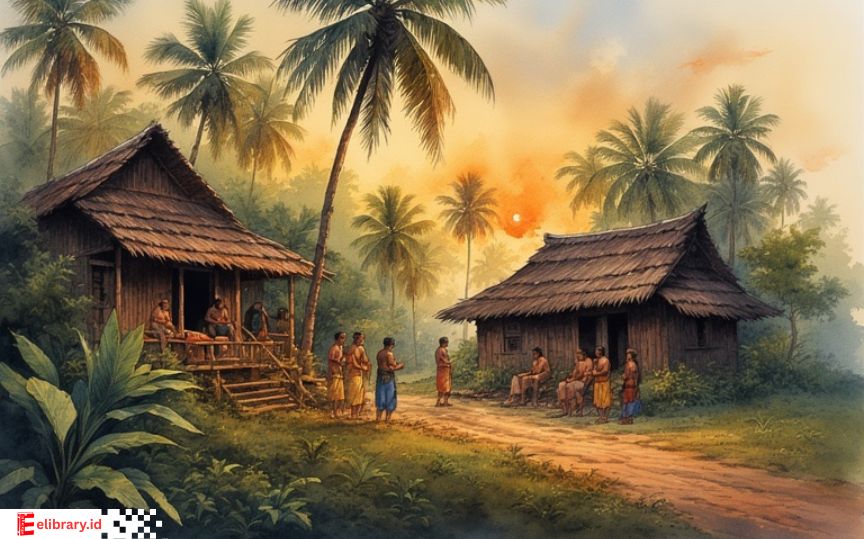 nam kakak laki-laki memakamkan adik mereka, Putri Sedoro Putih, dengan penuh duka di dekat rumah kayu sederhana di Bengkulu.