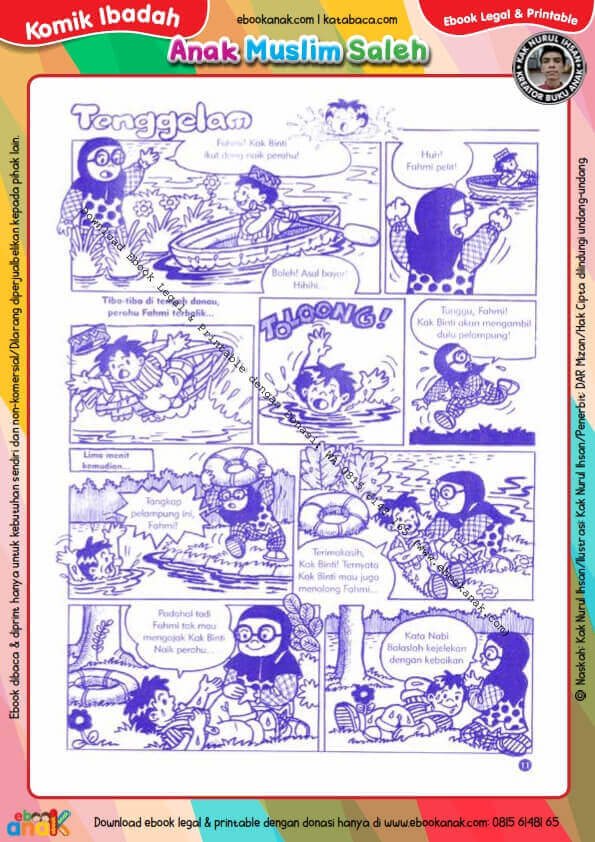 Komik Ibadah Anak Muslim Centil-Centil Cerdas, Tenggelam (12)