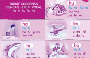 Membaca Huruf Konsonan dengan Huruf Vokal ha hi hu he ho (9)
