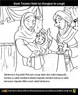 Mewarnai Kisah Teladan Nabi Isa Diangkat ke Langit (6) Maryam Diam Membisu