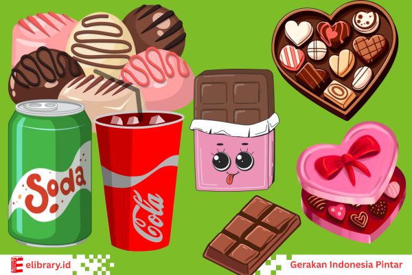 Minuman bersoda, permen, dan cokelat banyak mengandung gula dan pewarna.