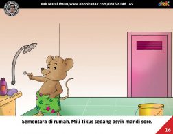 Moli Tikus Lupa Waktu, Mili Tikus sedang Mandi Sore (16)