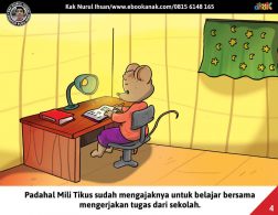 Moli Tikus Lupa Waktu, Moli Tikus Lupa Mengerjakan Tugas Sekolah (4)