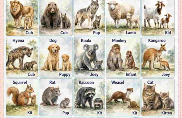 Poster Animals & Their Baby Names in English (1)