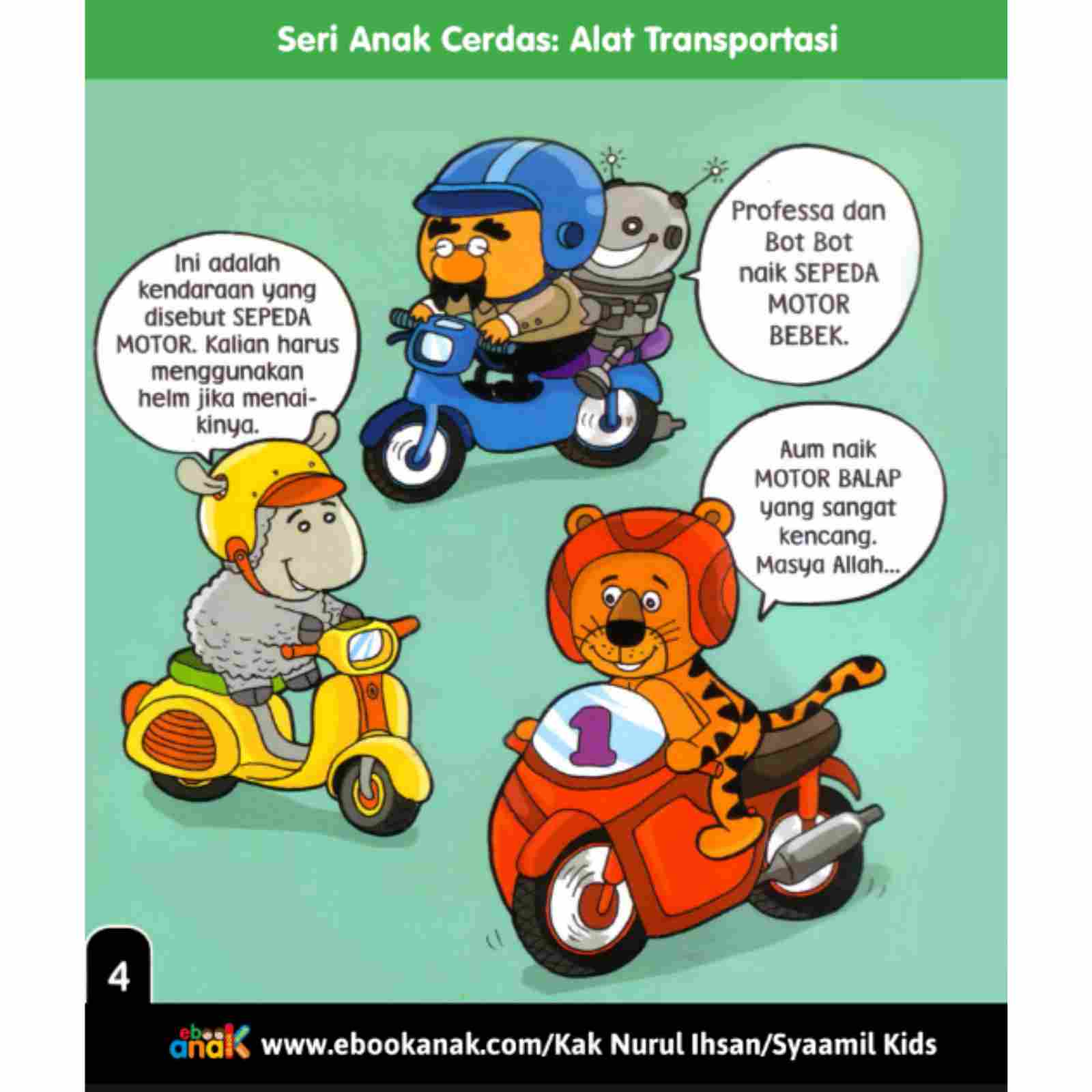 Belajar 25 QnA Sepeda Motor untuk Anak PAUD TK Mengenal Bagian Fungsi dan Keselamatan Kendaraan Roda Dua