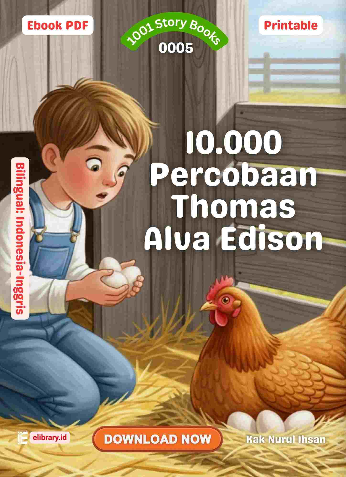 Download Ebook PDF Story Books 0005 10.000 percobaan Thomas Alva Edison