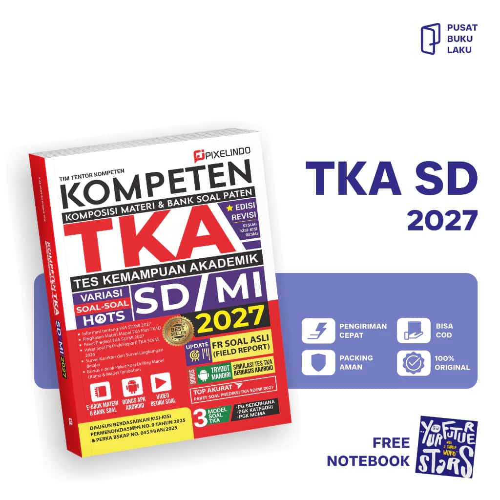 Cover Buku Kompeten TKA SD MI 2027 lengkap dengan latihan soal dan pembahasan
