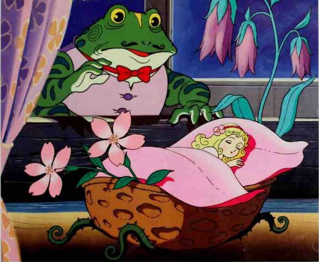 Thumbelina Dibawa ke Rumah Katak Buruk Rupa Saat Tidur Pulas