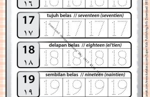 Workbook 10 Menit Pintar Matematika TK A-B, Menuliskan Bilangan 16-20 (37)