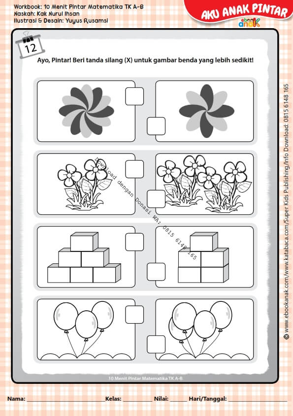 Workbook 10 Menit Pintar Matematika TK A-B, Perbandingan (15)