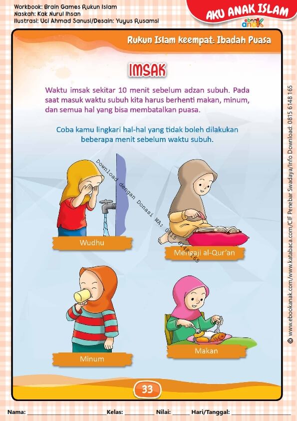 Workbook Brain Games Rukun Islam, Imsak (35)
