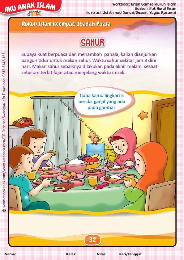Workbook Brain Games Rukun Islam, Sahur (34)