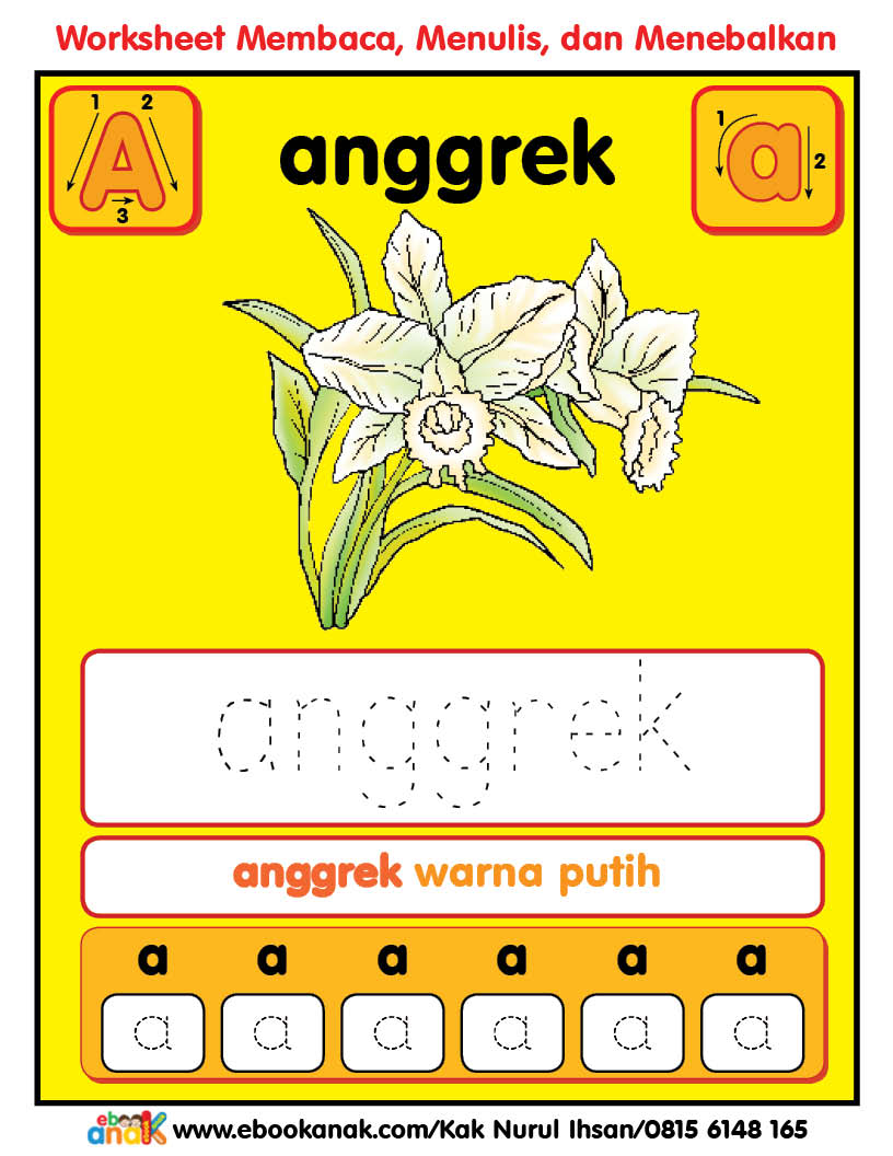 Worksheets Alphabet Aa Anggrek