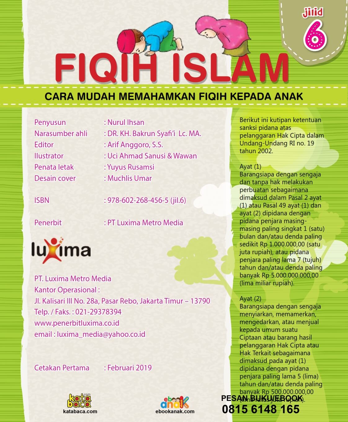 Sumber dan Kontributor Fiqih Islam Bergambar For Kids Jilid 6