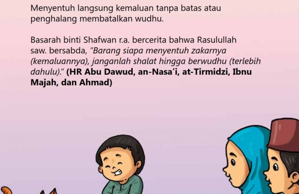 baca buku islam online, fiqih islam bergambar for kids jilid 02_038 Menyentuh Kemaluan Tanpa Batas atau Penghalang